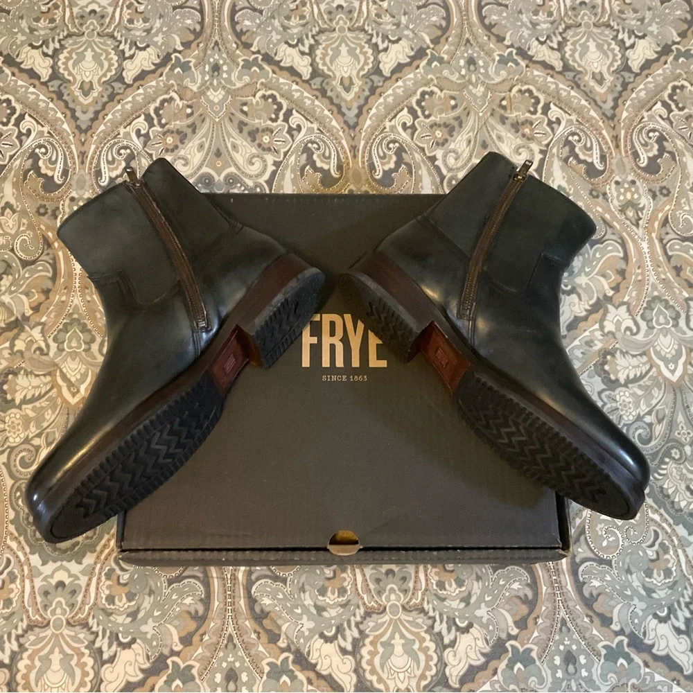 New Frye Sawyer Inside Zip 80304 Vintage Black Boots Mens Sz 8.5 M